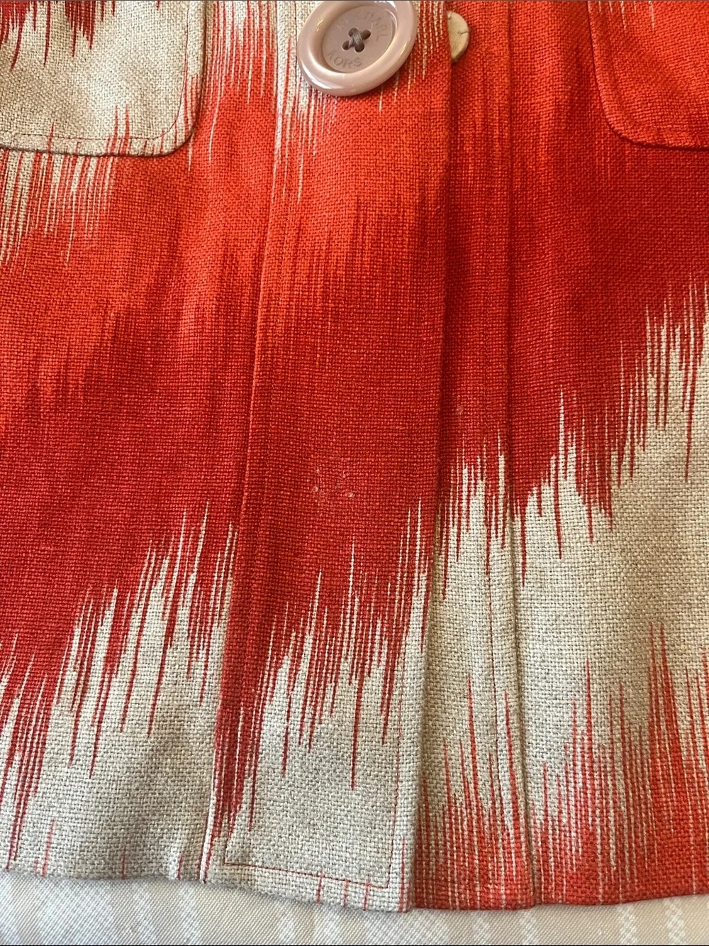 Michael Kors Orange and Tan Printed Cropped Jacket size L